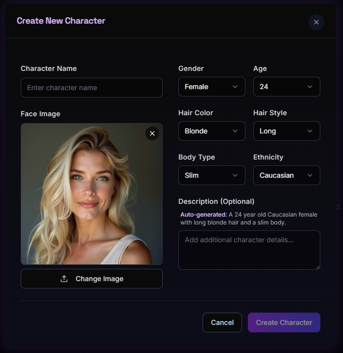 Character Upload Form